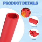 uxcell Pipe Insulation Tube Foam, 1-1/4" ID x 1/4" Thick x 1.64ft Foam Pipe Cover Non-Slip Hollow Tubing Guitar Air Conditioner Stand Fitness Equipment Handles, Red