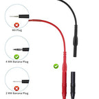 2 PCS Spoon Back Probe, Silicon Flexible Test Back Probe Pins Bendable Spoon Multimeter Test Extention Power Probes Compatible with 4mm Banana Plug for Wire Piercing Car Repairing Electrical Testing