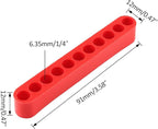 20Pcs 11 Holes Hex Shank Screwdriver Bit Holder, Plastic Screwdriver Head Storage Case, Drill Bit Storage Case, Screwdriver Head Holder Organizer Fit for 1/4 Inch Hex Shank, Red