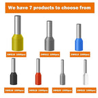 Fidioto 1000pcs AWG16 Wire Ferrules Terminals, AWG16 Terminal Connector Wire Insulated Cord Pin Ends Terminals for Electric, Industrial, Chemical Industry, Power Control System, etc.