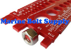 Nut, Bolt & Screw Gauge Standard & Metric Coarse & Fine Diameter, Length & Thread Pitch (Red)