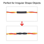 XHF Black&Red 1-1/4 Inch 8Ft 3:1 Waterproof Heat Shrink Tubing Roll Marine Grade Adhesive Lined Heat Shrink Tube, Insulation Sealing Oil-Proof Wear-Resistant