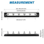 GLOSO Common Busbar 3/8” Power Distribution Block Marine Bus bar Battery Terminal Distribution Block 150 Amp Rating 6P