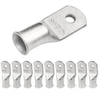 SELTERM 10pcs 1 AWG-#10 Stud Tinned Copper Wire Lugs, Heavy Duty Battery Cable Ends,1 Gauge Ring Terminals, UL Battery Lugs Marine Grade Copper Eyelets Electrical Battery Terminal Connectors