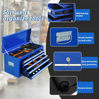 13 Drawers Tool Chest with Wheels,Large Capacity Tool Storage Cabinet with Removable Top Toolbox, Locking Mechanical Tool Cart with Liner,Suitable for Garages, Warehouses-Blue
