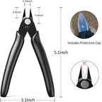 BOENFU Small Wire Cutters 10 Pack Precision Wire Cutters 5 Inch Flush Cutters Zip Tie Cutters Small Side Cutter for Jewelry Making, Electronics, 3d Print, Plastic Models, Black