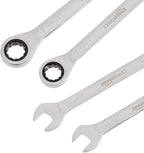 Amazon Basics Ratcheting Combination Wrench Set - Metric, 7-Piece