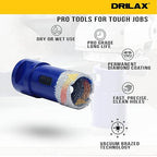 Drilax Pro Series 1 Inch Diamond Hole Saw Drill Bit for Angle Grinders | 5/8"-11 Thread | Fast Dry Cutting in Concrete, Masonry, Granite, Quartz, Porcelain, Tile | 1-3/8" Depth