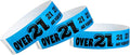500 WristCo Over 21 Neon Blue Tyvek Wristbands for Events - ¾” x 10” - Waterproof Recyclable Comfortable Tear Resistant Paper Bracelets Wrist Bands for Concerts Festivals Admission Party