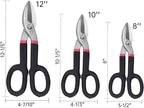 ZKH 10 Inch Tin Snips, Alloy Steel Forged Heavy Duty Metal Shears with Comfortable Two-Color PVC Dipped Plastic Handle, Metal Snips for Cutting Sheet Metal