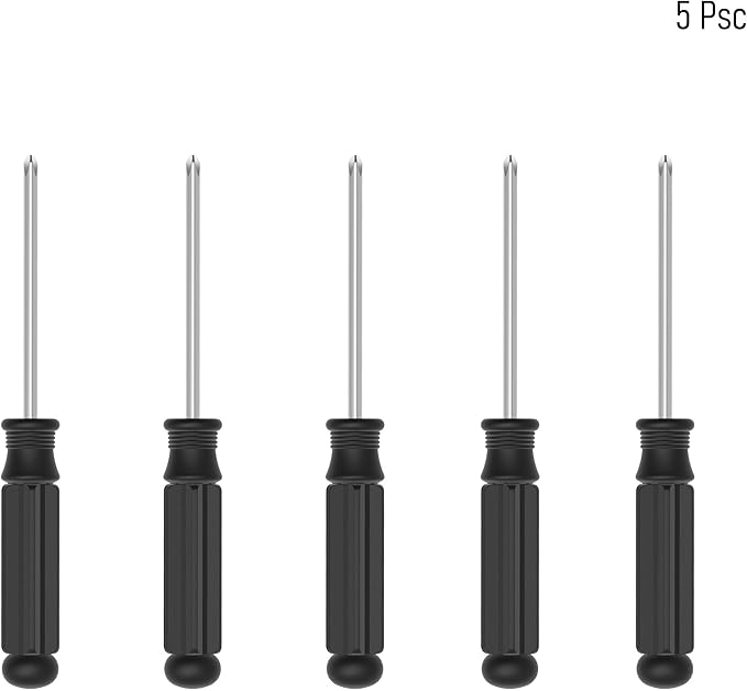 5PCS Mini Phillips Screwdriver, 2.5mm Cross Head with Black Non-slip Handle for Small Appliances, 3.62"(92mm) Total Length, Non-magnetic