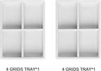 Frebeauty Small Jewelry Tray Set,Stackable Velvet Jewelry Organizer Tray,Mini Jewelry Drawer Organizer,Drawer Inserts,4.92 x 3.74 x 0.9 Inches,4 Grid Earring Organizer for Women(Set 2,White)