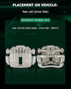 SCITOO 18B4712 Rear Left Disc Brake Caliper Assembly w/Bracket For Chevy For Blazer/For S10,For GMC For Jimmy/For Sonoma,For Isuzu For Hombre,For Oldsmobile For Bravada