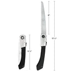 Jameson 8 Inch Folding Pruning Hand Saw for Single Hand Use with Tri-Cut Blade and Slip Resistant Grip, Professional Grade Knife