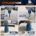 Diamond Core Drill Bit Set - BRSCHNITT Tile Hole Saw Kit 1/4" 5/16" 1" 1-3/8"2" 2-1/2" & 3/8"-1" Finger Bit & 1-3/8"Chamfer Bit for Porcelain Tile Ceramic Marble Granite Diamond Blade