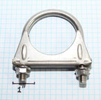 Heavy Duty 2.125" (2 1/8 Inch）Exhaust Tail Pipe Stainless Steel Saddle Style U-Bolt Muffer Clamps