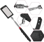 Telescopic Inspection Mirror with 2LED Lights, Telescopic Mirror Round Mirror, Telescopic Magnetic Pickup with LED Lights Tool kit.