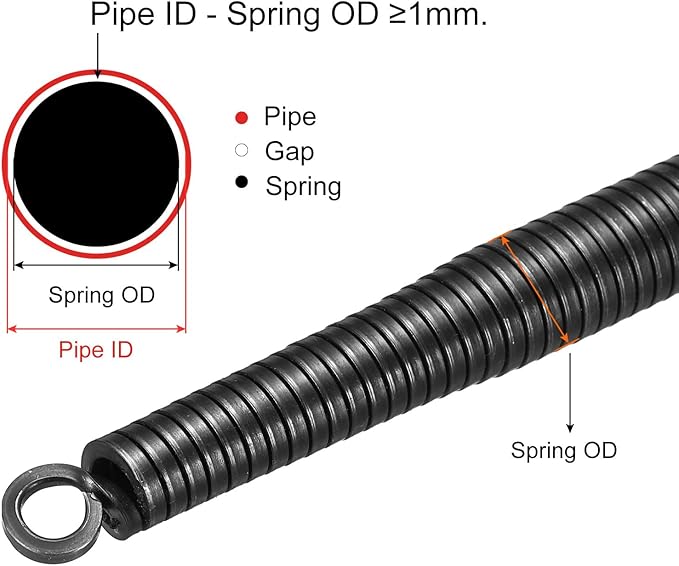 PATIKIL 16.3mm OD B Type Spring Tube Bender 1000mm Long for 20mm 1/2" PVC Pipe in Home Renovations and Electrician Wiring Pack of 2