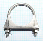 3 Inch Stainless Steel Heavy Duty U-Bolt Exhaust Muffer Clamp (76mm), Saddle Design with Reinforced Ribs