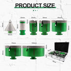 Tile Hole Saw Kit - 11pcs Diamond Core Drill Bits 6/6/25/35/50/65/75/102mm+2" Beveling Chamfer Bit+4.5" Blade Cutting Disc+SDS Shank to 5/8-11" Thread for Porcelain Ceramic Granite Marble