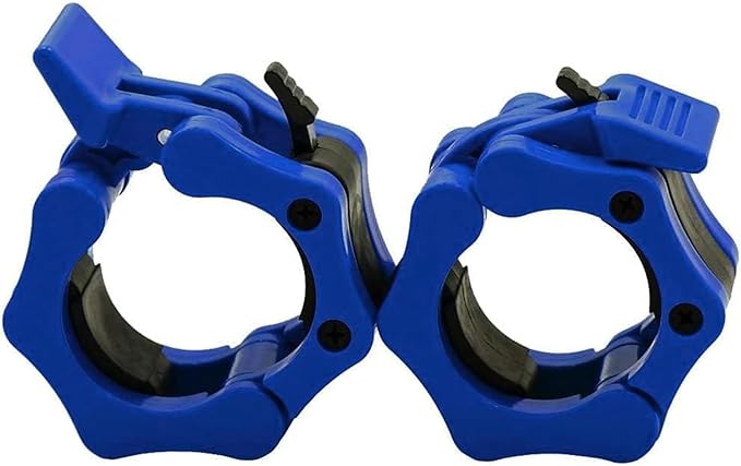 Barbell Clamps 2 inch, Heavy Duty Exercise Collars 2" Quick Release Pair of Locking Pro Olympic Weight Bar Plate Locks Collar Clips for Workout Weightlifting Fitness Training Blue