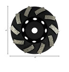 Benchmark Abrasives 4 Inch Grinder Wheels Threaded Swirly Turbo Diamond Cup Wheel with 5/8"-11 Arbor Hole for Masonry, Natural Stone, Concrete Grinding Wheel - Angle Grinder Attachments (4”)