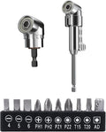 105 Degree Right Angle Drill Adapter, 2025 New Right Angle Head Drill Driver Extension Bit Power Screwdriver Socket Adapter, Corner Tool Screw Hub with Multi-function Bend Screwdriver Bit (Short+Long)