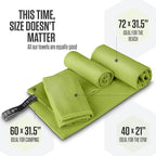 VENTURE 4TH Quick Dry Towel. Microfiber Travel Towel Ideal for Camping, Hiking, Backpacking, Gym. Lightweight & Fast Drying Travel Towels for Body. Compact & Easy to Pack - Lime Extra Large