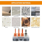 Diamond Core Drill Bit Kit BGTEC Diamond Hole Saw Tile Cutter for Porcelain Tile Ceramic Marble Brick Granite Stone, 5/8"-11 Thread Hole Saw 10/10/10mm+HEX Adapter