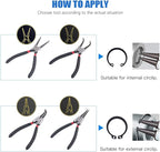 Glarks 4 Piece 7-Inch Internal/External Snap Ring Pliers Set
