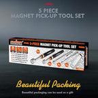 HORUSDY 5-PIECE Magnetic Pickup Tools Set, Include 15LB, 10LB, 3LB, 1.5LB Magnet Sticks, Rust-Proof Magnetic Tray, Telescoping Design for Mechanics, Automotive, DIY, Gifts for Men, Dad, Husband