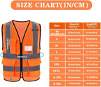 A-SAFETY orange safety vest 7 Pocket Class 2,XL