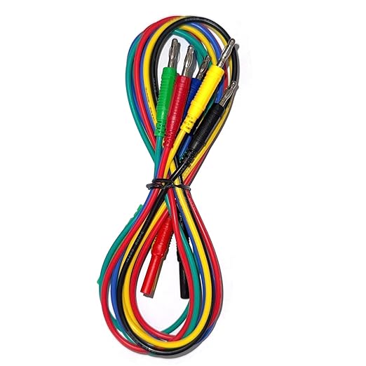 5Pcs Multimeter Test Lead Extension Male to Female Connector 4mm Banana Plug to Jack Heavy Duty 14AWG Silicone Wires Meter Leads Probes 3 Feet
