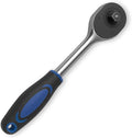 Socket Wrench, 3/8 Drive Ratchet Socket Wrench Dual Drive Ratchet Handles Wrenches with Soft Grip Locking Handle E-2203E