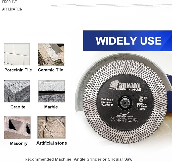SHDIATOOL Tile Diamond Saw Blades, 9-Inches Cutting Disc,Cut-Off Wheel for Dry/Wet Cutting Grinding Ceramic Marble Artificial Stone 180mm(Pack of 2)