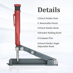 Multifunctional Scribing Tool, Construction Pencil Carpenter Scribe Tool DIY Woodworking Scribe Tool Contour Gauge Scriber Line Maker Measuring Tool Scribing Compass for Wood