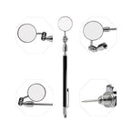 Telescoping Inspection Mirror with Pen Buckle, Tail with Needle, Magnetic，26 Inch Long Handle, Round Extendable Mirror on a Stick for Technicians Mechanics Contractors Checking Observation