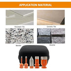 Diamond Core Drill Bit Kit BGTEC Diamond Hole Saw Tile Cutter for Porcelain Tile Ceramic Marble Brick, 5/8"-11 Thread 6/6/20/35mm+50mm Chamfer Bit