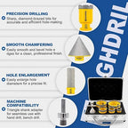 HIGHDRIL Diamond Drill Bits Kit with 5/8-11 for Porcelain Porcelain Tile Ceramic Marble Brick Concrete Vacuum Brazed Hole Saw (25/35/45/65/75mm+20mm Finger Bits+50mm Beveling Chamfer Bit)
