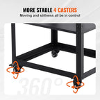 VEVOR Planer Stand, 100 lbs / 45 kg heavy loads, Three-Gear Height Adjustable Thickness Planer Table,with 4 Stable Casters & Storage Space, for most planers, saws, bench-top machines, power tools