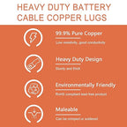 10pcs 4 AWG-5/16”(M8) Ring Terminals Lugs 4 Gauge Battery Cable Ends Heavy Duty Copper Wire Lugs Battery Terminal Connectors