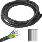 1/4"-32.8ft Split Wire Loom Tubing Cable Management Conduit Flexible Covers Cord Protectors
