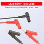 4PCS Banana Plug to Alligator Clip Lead Cable, 3.3ft / 1m Multimeter Test Leads, 1000V 15A Soft Silicone Electronic Test Lead for Multimeter Electrical Testing