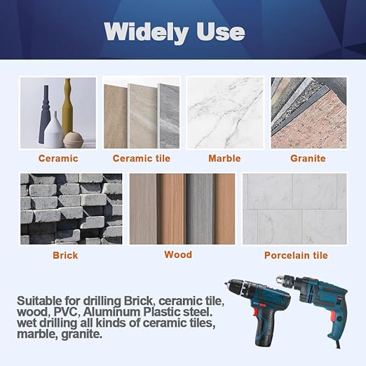 Dry Diamond Core Drill Bit,BRSCHNITT 4 Inch 100mm Diamond Hole Saw Core Drill Bit with Triangle Shank for Porcelain Tile Ceramic Stone Granite Marble