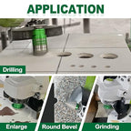Tile Hole Saw Kit - 6pcs Diamond Core Drill Bits 25/35/50/65/75/102mm+1pc 2" Beveling Chamfer Bit 5/8-11" Thread for Shaping Enlarging Porcelain Ceramic Tile Granite Marble Angle Grinder