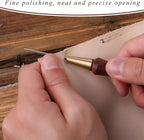DIUDUS Leather Wooden Handle Scratch Awl, Wooden Handle Scratch Awl Tool, Leather Sewing Awl for Leather Punch Hole or DIY Handmade