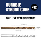 12pcs 7/32" Cobalt Drill Bits, M35 Drill Bits for Metal, Stainless Steel, Cast Iron, Wood, Plastic, Fully Ground from Pro Edge Technology