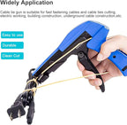 Cable Tie Gun, Fasten and Cut Zip Tie Tool with Steel Handle, for Tightening and Cutting Off Nylon Cable Tie, Plastic Zip Tie, Blue