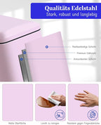 JM.YIPENG Bathroom Rubbish Bin, 5 Litre Cosmetic Bin, Small Waste Bin with Soft Close Lid, Bathroom Bin for Toilet, Bathroom, Bedroom, Living Room, Pink