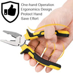 DOWELL Lineman's Pliers Combination Pliers with Cutter 6 Inch Heavy Duty Nickel Chromium Steel Construction And Professional Handle